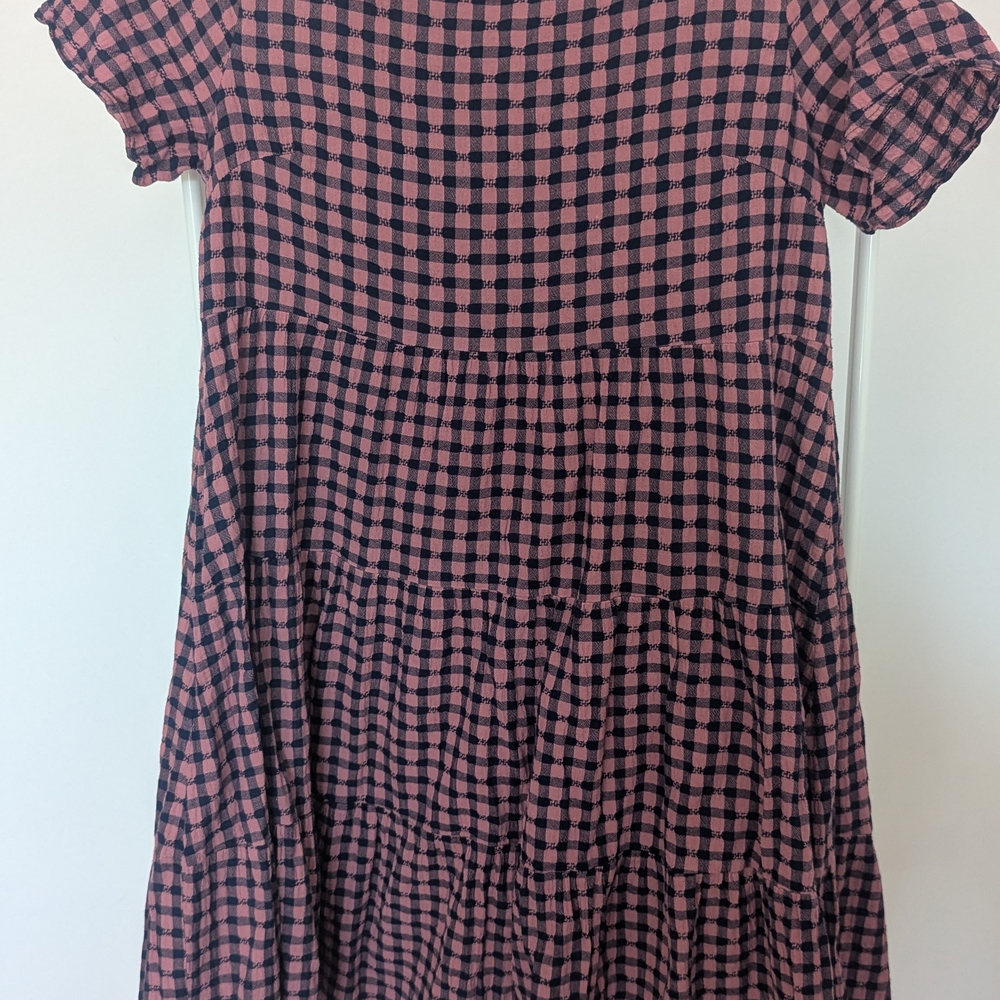 Madewell Dress in Pink and Black Checkered Pattern